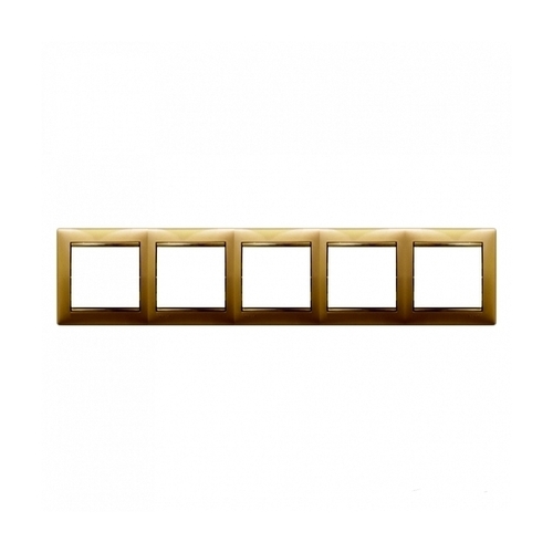Рамка 5 постов Legrand VALENA, золото матовое