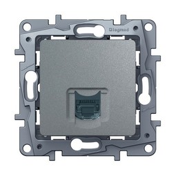 Розетка 1xRJ45 Cat.5 ETIKA, алюминий