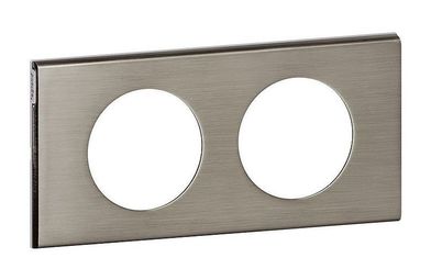 Рамка 2 поста CELIANE, фактурная сталь